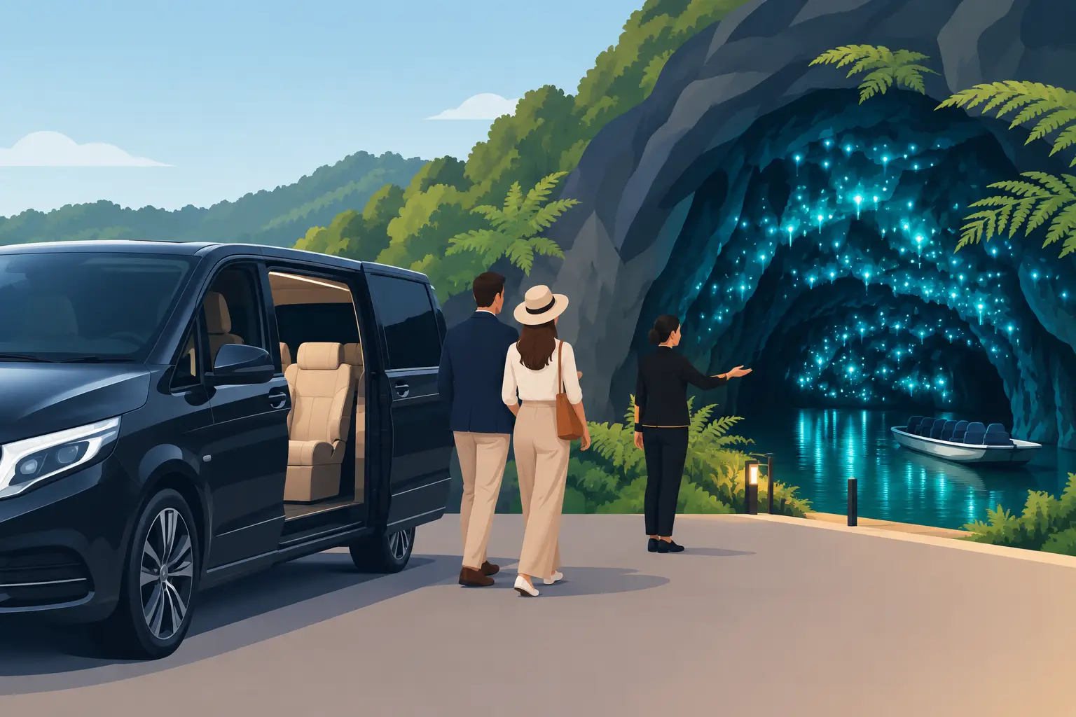Private Waitomo Caves Transfer in VIP Comfort Private Waitomo Caves Transfer in VIP Comfort