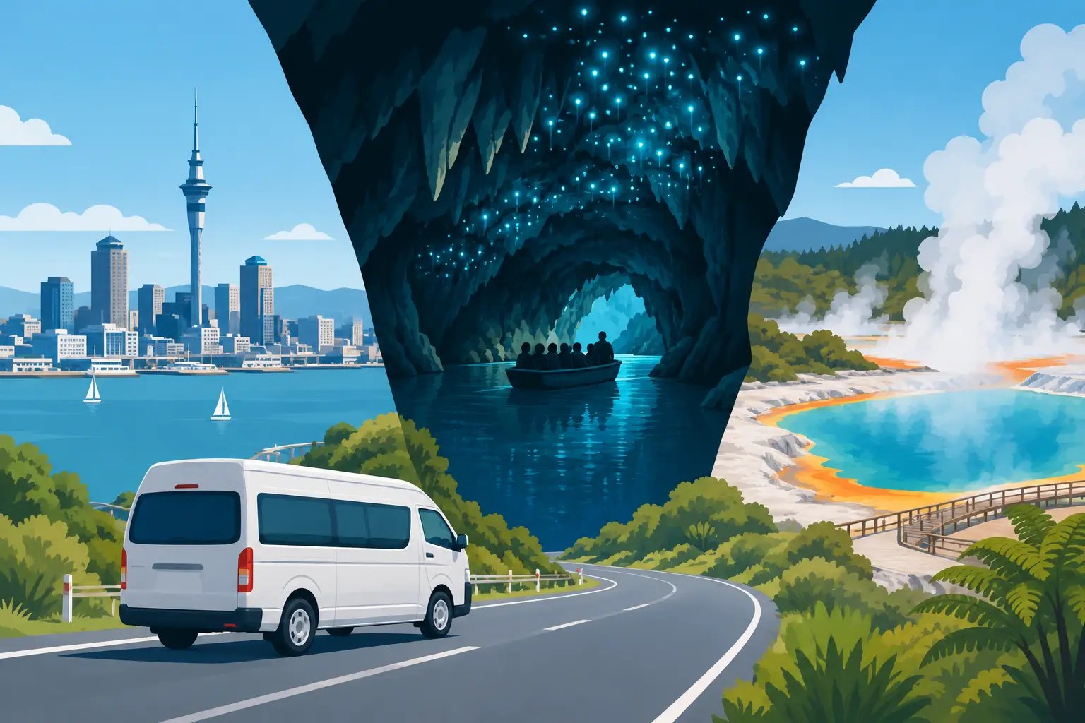 Auckland to Waitomo Caves, Rotorua Day Tours