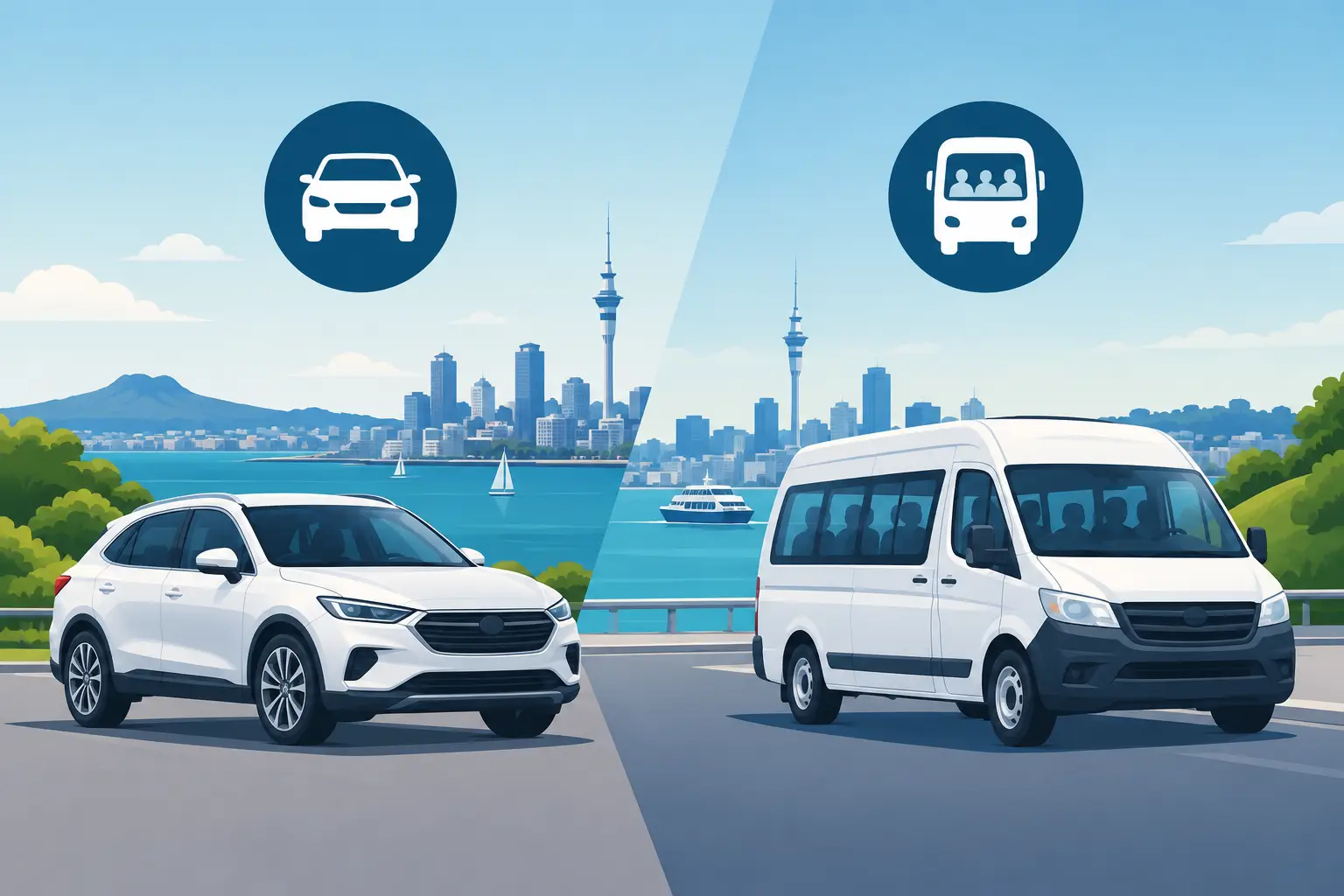 Private Car Versus Shared Shuttle for Auckland Private Car Versus Shared Shuttle for Auckland